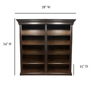 Forest Designs Crown Bookcase Wall (78W x 74" H x 15" D)